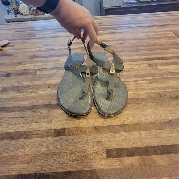 MICHAEL Michael Kors Alice Leather Post Toe Sandals Brown - Picture 3 of 15